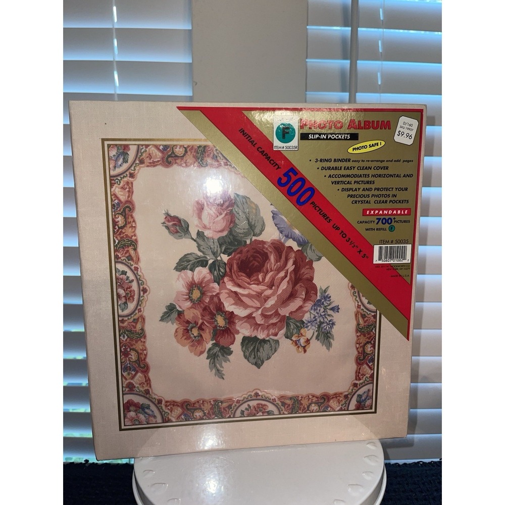 Vintage Sealed New Photo Album Binder Floral Roses Made In USA Cottage Core